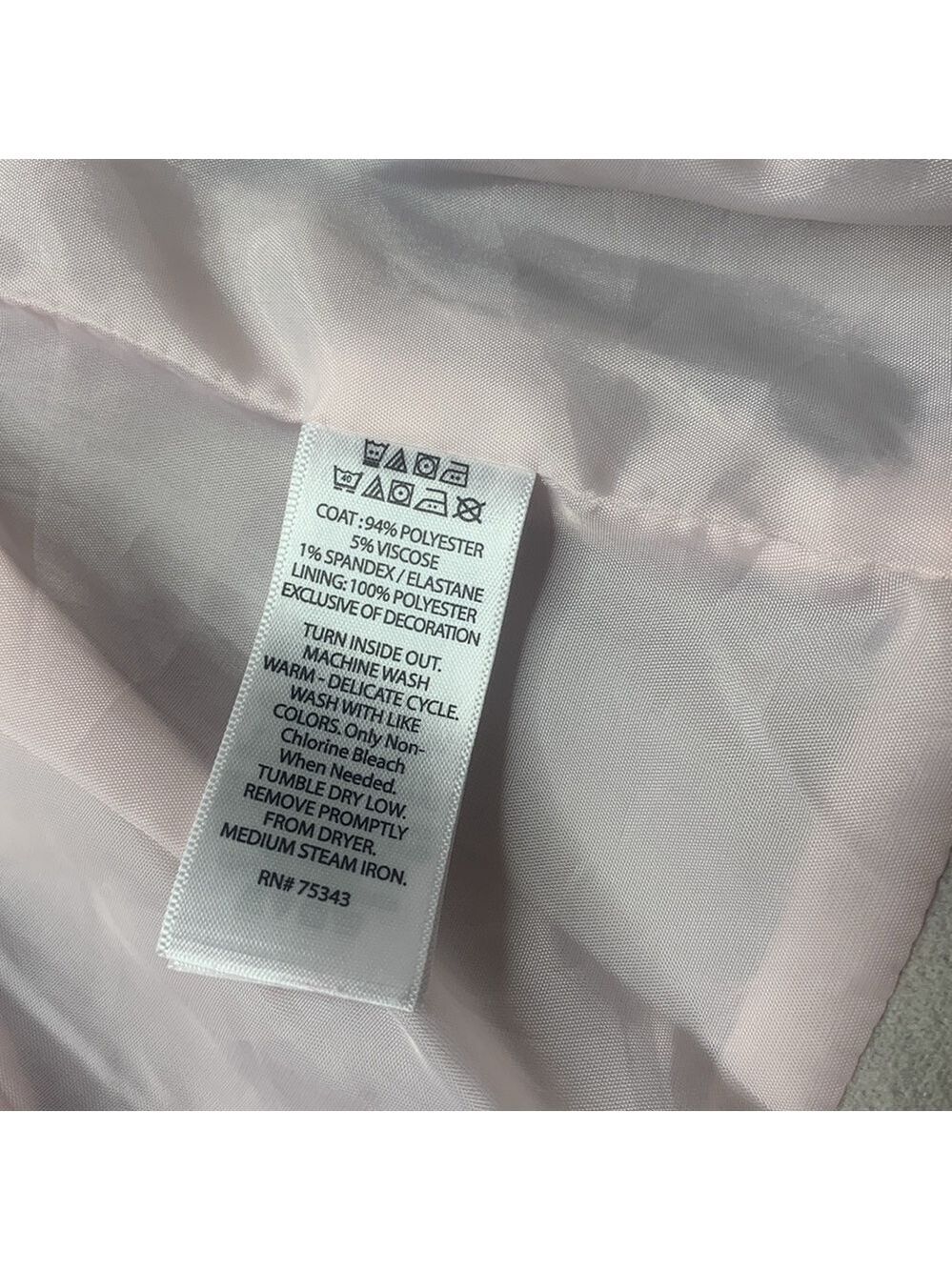 Tahari Baby Pink & Gray Full Length Pleated Coat Size 0-3 months - Picture 3 of 5